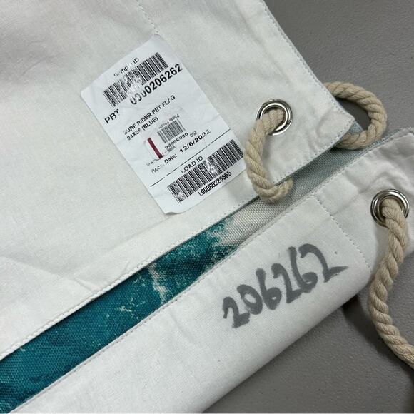 Pottery Barn Making Waves Wall Hanging Decor Cream Blue Ocean Wave 24 x 36 NEW - Picture 5 of 6